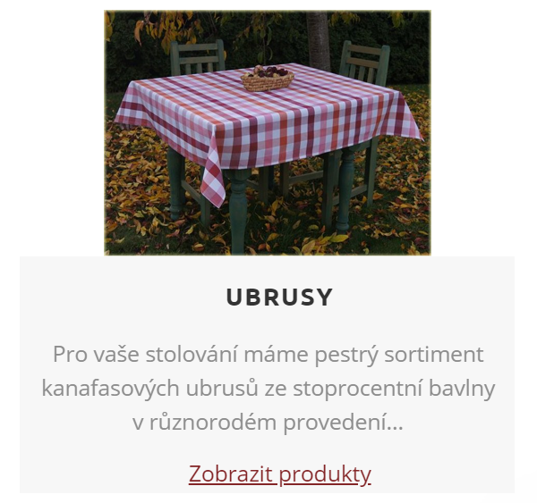 Český kanafas ubrusy